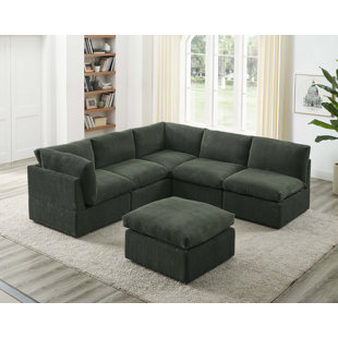 Forest green deals sectional sofa